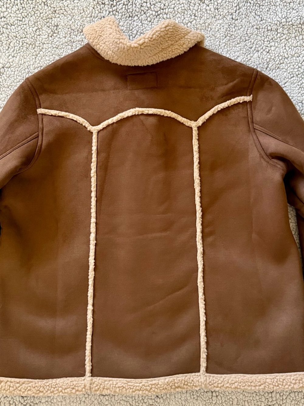 Wrangler Tan Jacket with Cream Sherpa Lining - Picture 2 of 4